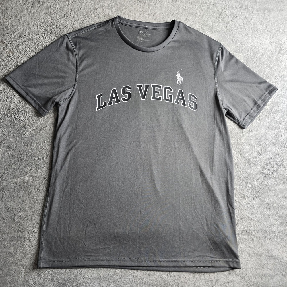 Polo Ralph Lauren Performance Shirt Mens Medium Gray Las Vegas City Edition